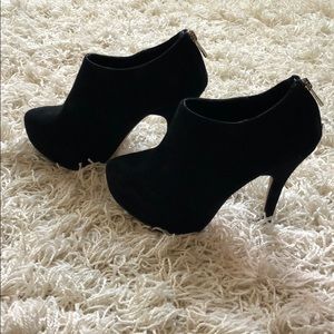 Black Suede Stiletto Booties
